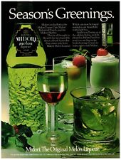 1982 Suntory Midori Print Ad, Melon Liqueur Season's Greenings Holiday Cocktails picture