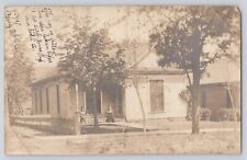 Postcard RPPC Oklahoma Perry Residence People & Dog On Porch Antique 1907 picture