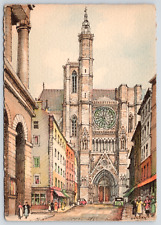 Postcard Vintage Art BARDAY CLERMONT-FERRAND la Cathedrale (facade nord) 2056B picture