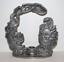 Spoontiques Celestial sun moon candle holder pewter picture