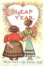 1908 Leap Year Antique Postcard 1C stamp Vintage Post Card picture