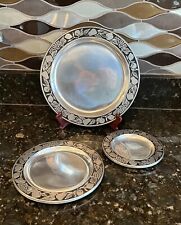 Pewtarex York Set Of 3 Pewter Plate Fruit Design Olde Country Reproduction picture