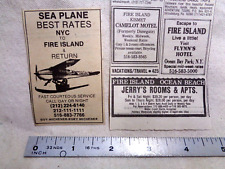 Vintage FIRE ISLAND cherry grove pines Small ads 1980 Flynn's Hotel mixed LOT picture