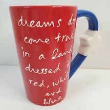 Sandra Magsamen Coffee Latte Mug Dreams Do Come True In A Land Red White & Blue picture