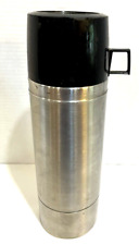Vintage Thermos Aluminum Bottle 40 OZ Black Cup picture