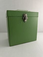 Vintage 45 Record Box Green Cardboard Case Keeper Great Shape Ready2Use  picture