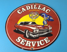 Vintage Cadillac Service Sign - Batman DC Comics Gas Pump Plate Porcelain Sign picture