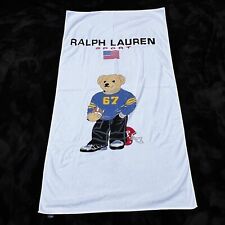 Ralph Lauren Sport Vintage 67 Football Bear Large Beach / Bath Towel Rare Find picture