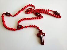 Most precious blood of christ red wood rosary. Sangre de Cristo Rosario  picture