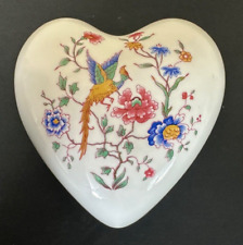 Hammersley Bird of Paradise Large Heart Trinket Box China Made in England picture