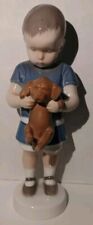 B & G Bing & Grondahl Boy Holding Puppy Figurine 1747 Porcelain Mint picture