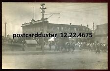 WEYBURN Saskatchewan 1910s Railway Street Circus Parade. Real Photo Postcard picture