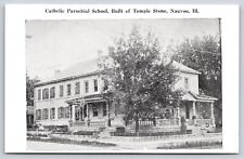 Nauvoo Illinois~Catholic Parochial School Made Of Temple Stone~Mormon~Vintage PC picture