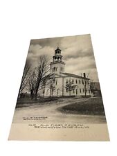 Old First Church, Bennington On The Hill, Vermont No 15 Old Vintage B&W PC 1806. picture