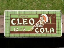 CLEO COLA 5 Cents Enamel Sign Porcelain Metal Soda Oil Gas Advertisement picture