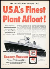 1951 SS United States ship photo Socony Vacuum Gargoyle oil vintage print ad picture