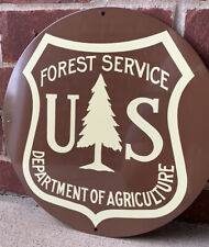 Vintage Style US Agriculture Forest Service Heavy Steel Quality Sign picture
