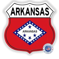 Arkansas State flag Highway Roadway Interstate Shield Shaped Aluminum Sign  12