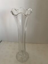 Vintage Clear Glass Swung Vase  picture