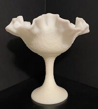 Vintage Fenton Custard Glass Compote/Candy Dish Bowl.  Glows picture