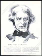 1959 Michael Faraday portrait and quote The Rand Corporation vintage print ad picture