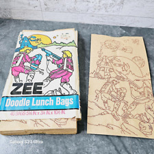 Vintage 1970's Era ZEE Paper Lunch Bags Sacks Robot, Spacemen NOS 40 Bags picture