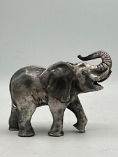 Vintage Pewter Elephant Trunk Up Handcrafted Figurine Taiwan 1995 PG Small picture