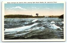 c1910 MONTREAL ST LAWRENCE RIVER SPLIT ROCK RAPIDS DEVIL'S HOLE VALENTINE P1766 picture