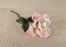 Vintage Pink Rose Ceramic Sculpture Flower Ceramic Art  picture