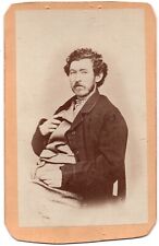 ANTIQUE CDV CIRCA 1870s A.W. WOOD HANDSOME MAN WITH MUSTACHE ST. LOUIS MISSOURI picture