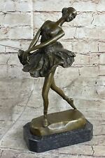 Art Deco Young Girl Dancing Solid 100% Bronze Sculpture By Degas Statue Decor picture