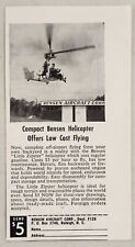 1959 Print Ad Bensen Compact Helicopters Little Zipster Raleigh,North Carolina picture