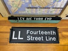 NY NYC SUBWAY ROLL SIGN TA 1969 LL TRAIN FOURTEENTH STREET LINE CHELSEA CANARSIE picture