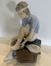 Vintage 1987 Lladro ‘Match Time’ Tennis Player Boy Figurine 8in No Box picture