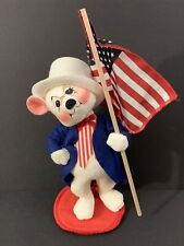 Annalee Doll 2000 Patriotic Bear Holding Flag Red White Blue 4th of July picture