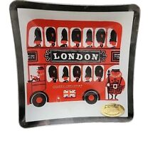 Fiesta Glass Dish London Double Decker Bus King's Guard Transport Frosted Flag picture