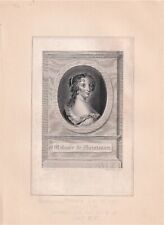  MARQUISE DE MAINTENON early 18th c. stipple engraving, Mistress to LOUIS XIV picture