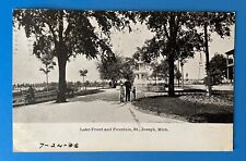 St. Joseph Michigan Private Mailing Card Lake Front & Fountain 1906 Postcard picture