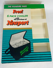 1990s Newport Pleasure Cigarettes 6 Pack Cooler in Sealed Promo Box Rare New  picture