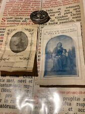 RARE SILVER RELIQUARY + RELIC St. Anna and St. Joachim : Mary's parents - 1908 picture