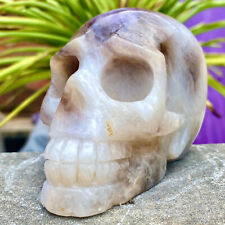1.18LB Natural Carved Amethyst Skull Quartz Crystal skulls Reiki Healing picture