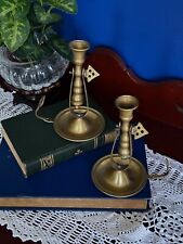 Vintage Pair of Brass Swivel Nautical Ship Chamberstick Candle Holders picture