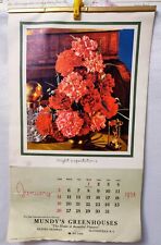 Vintage 1958 Wall Calendar*12 Floral Arrangement Pages*Colorful Flowers Theme picture