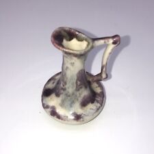 Yankee Potter Vintage Miniature Pitcher.  Purples, Grays And Ivory picture