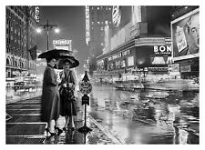 RAINY NIGHT IN TIMES SQUARE GORGEOUS YOUNG LADIES 1940 5X7 PHOTO picture