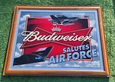 Vintage Budweiser Salutes The U.S. Air Force Bar Mirror Sign 20x26 Framed  picture