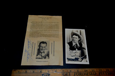 Hawkshaw Hawkins Country Music Singer Vintage Autograph Signed BIG SLIM Photo picture