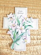 EASTER GREETINGS.VTG HALLMARK DIECUT POCKET SIZE GREETING CARD*B19 picture