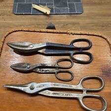 Lot Of 3 USA Vtg Tin Snips Metal Shears 12” Diamalloy -12” Boker- 8” Pexto picture