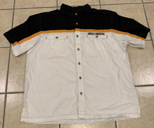 Men's XL Harley Davidson Short Sleeve Buttoned Mechanic Shirt 100% Cotton picture